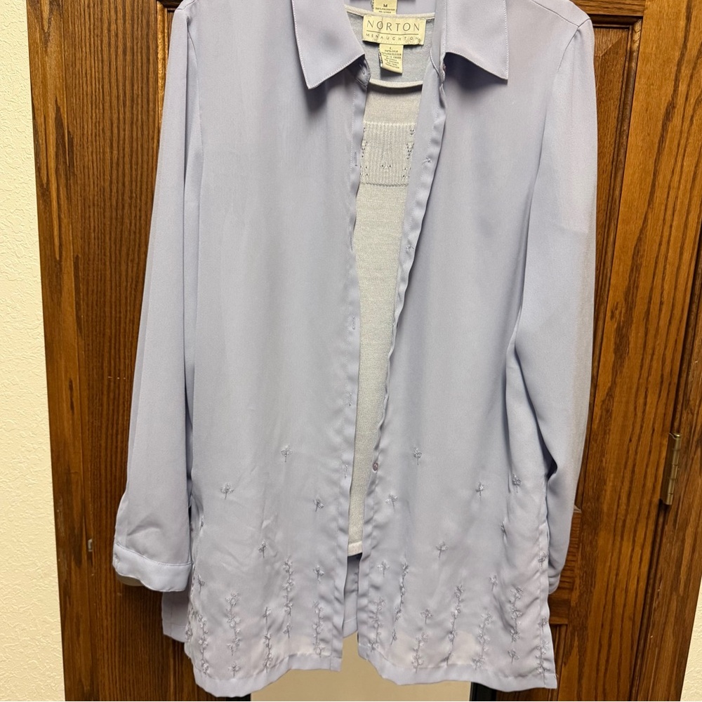 2-pc Norton McNaughton Lavender Blouse & Sleeveless Knit Top